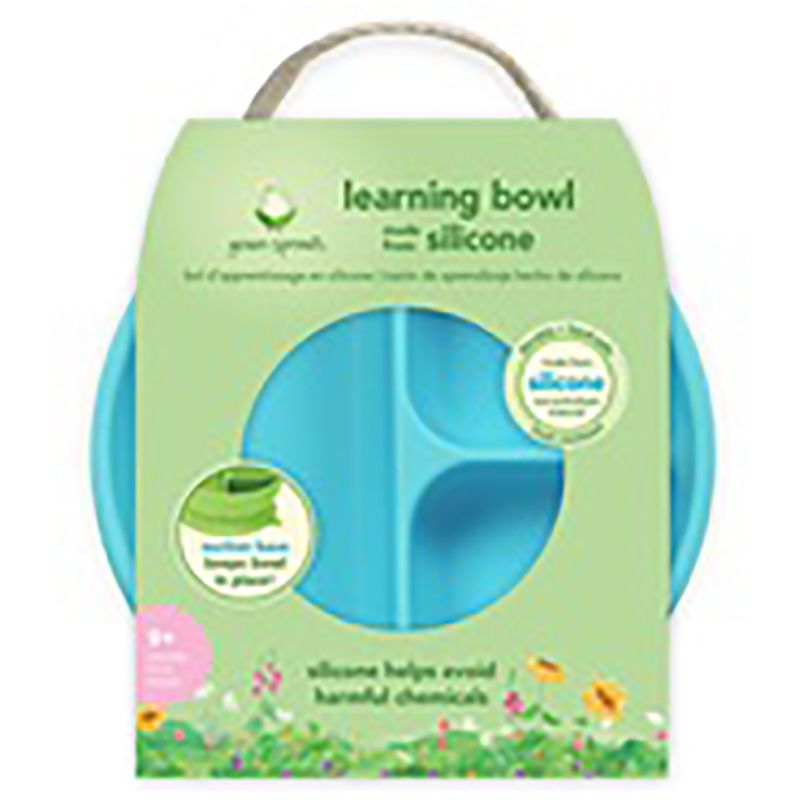 Green Sprouts - Learning Bowl & Feeding Spoons - Aqua