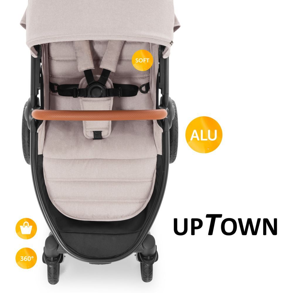 Hauck - Uptown Stainless Steel Stroller - Beige