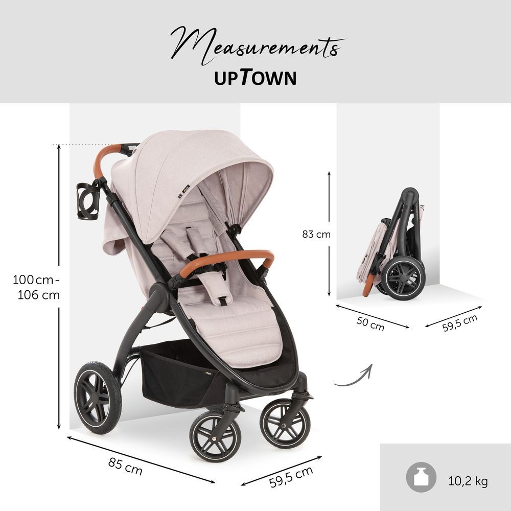 Hauck - Uptown Stainless Steel Stroller - Beige