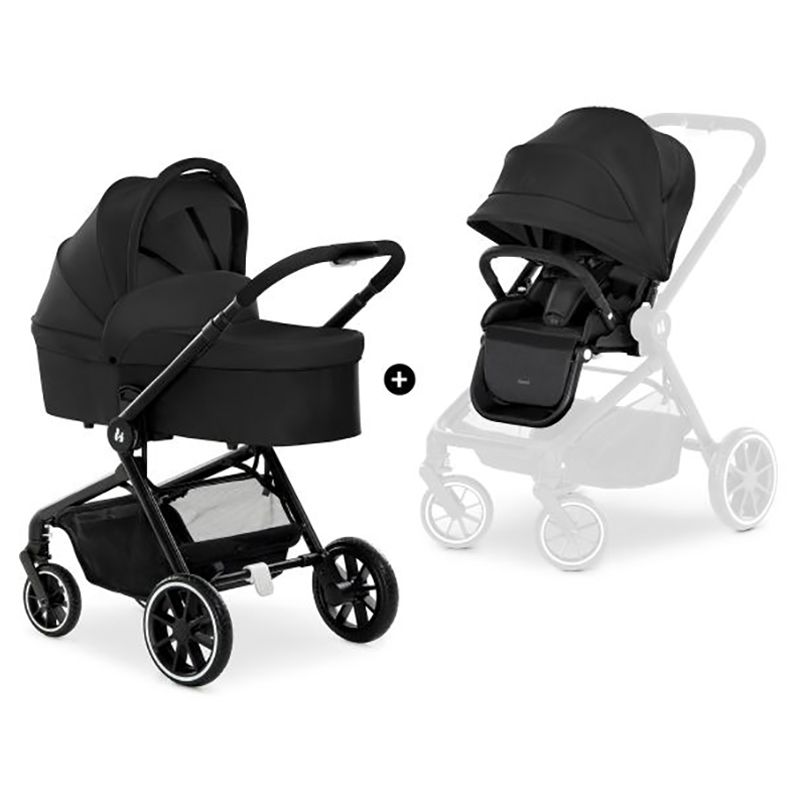 Hauck - 2-In-1 Pushchair Set w/ Carrycot Reversible Seat - Black