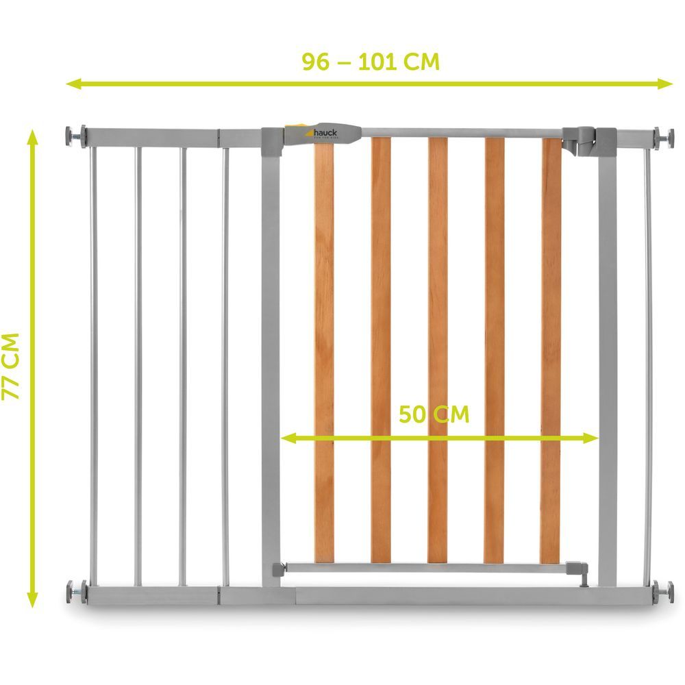 Hauck - Woodlock 2 Safety Gates W/ Extension 21cm - Silver