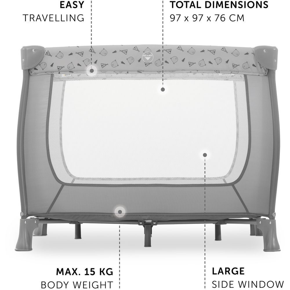 Hauck - Sleep N Play SQ Travel Cots - Grey