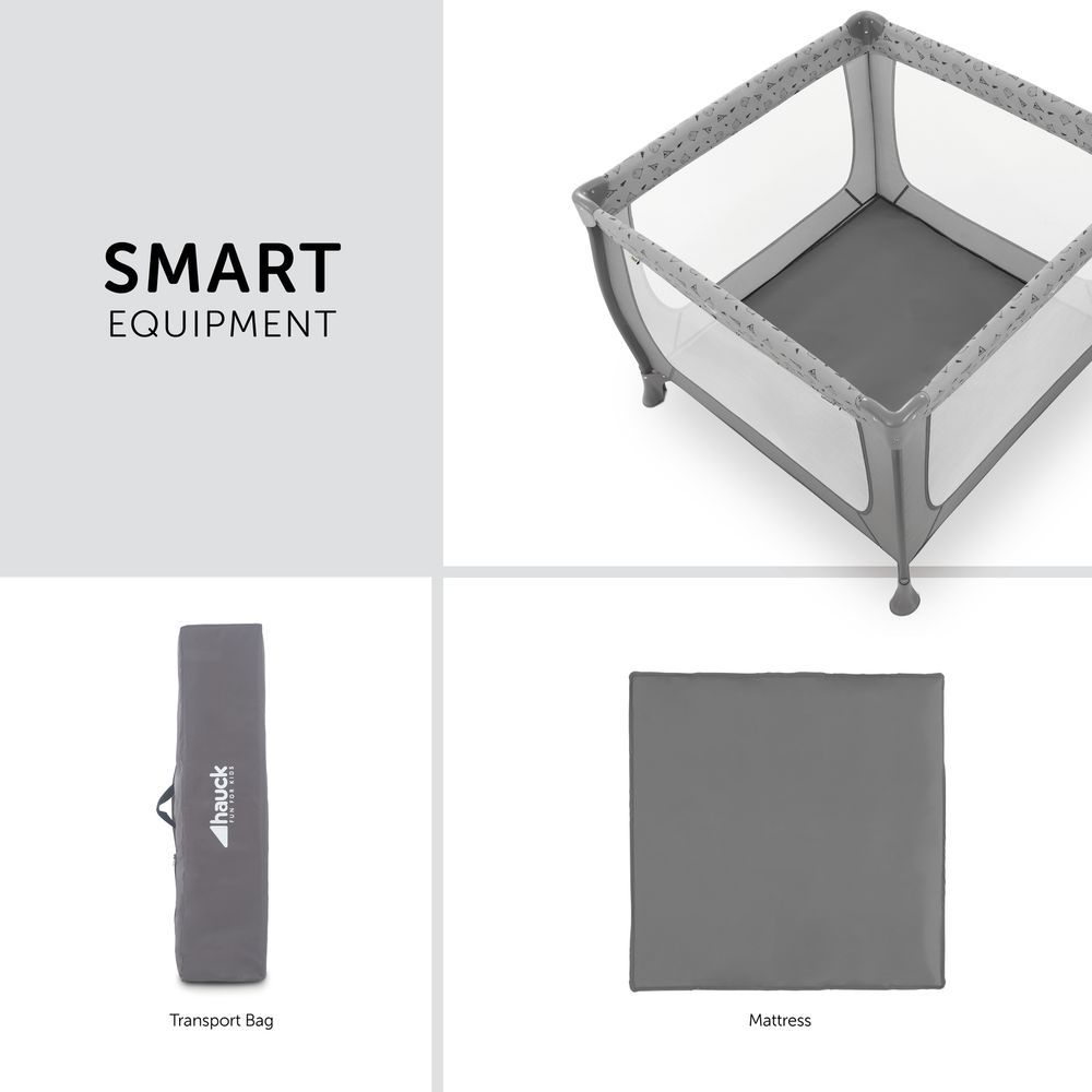 هوك - مهد المواليد للسفر سليب آند بلاي SQ - رمادي