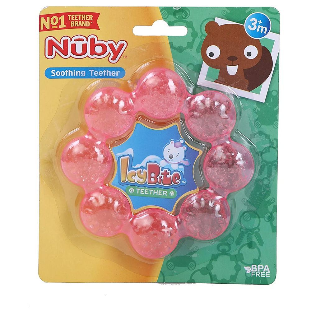 Nuby - Soothing Icybite Teether Ring - Pink