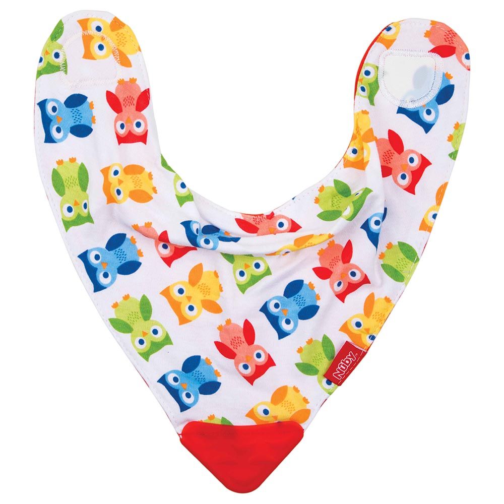 Nuby - Dribble Bib With Teether Corner - Owl 