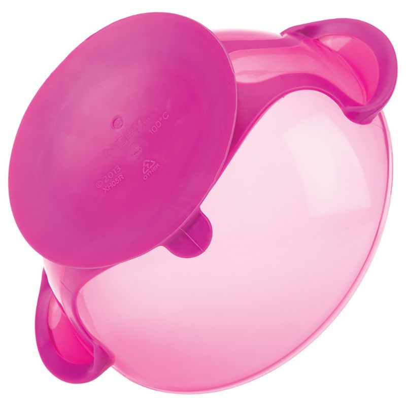 Nuby - Suction Bowl With Spoon And Lid - Pink 