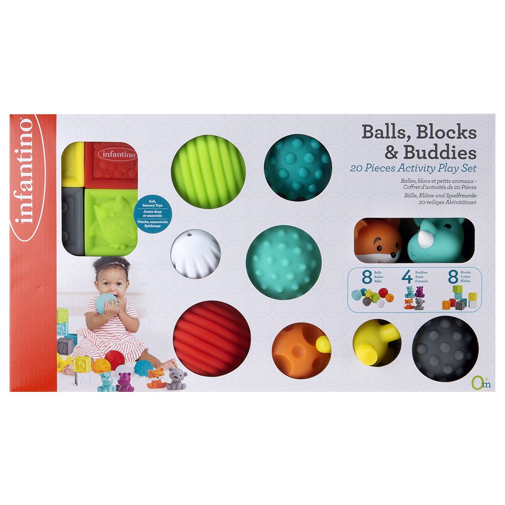 Infantino - Balls, Blocks & Buddies Activity Play Set - 20pcs