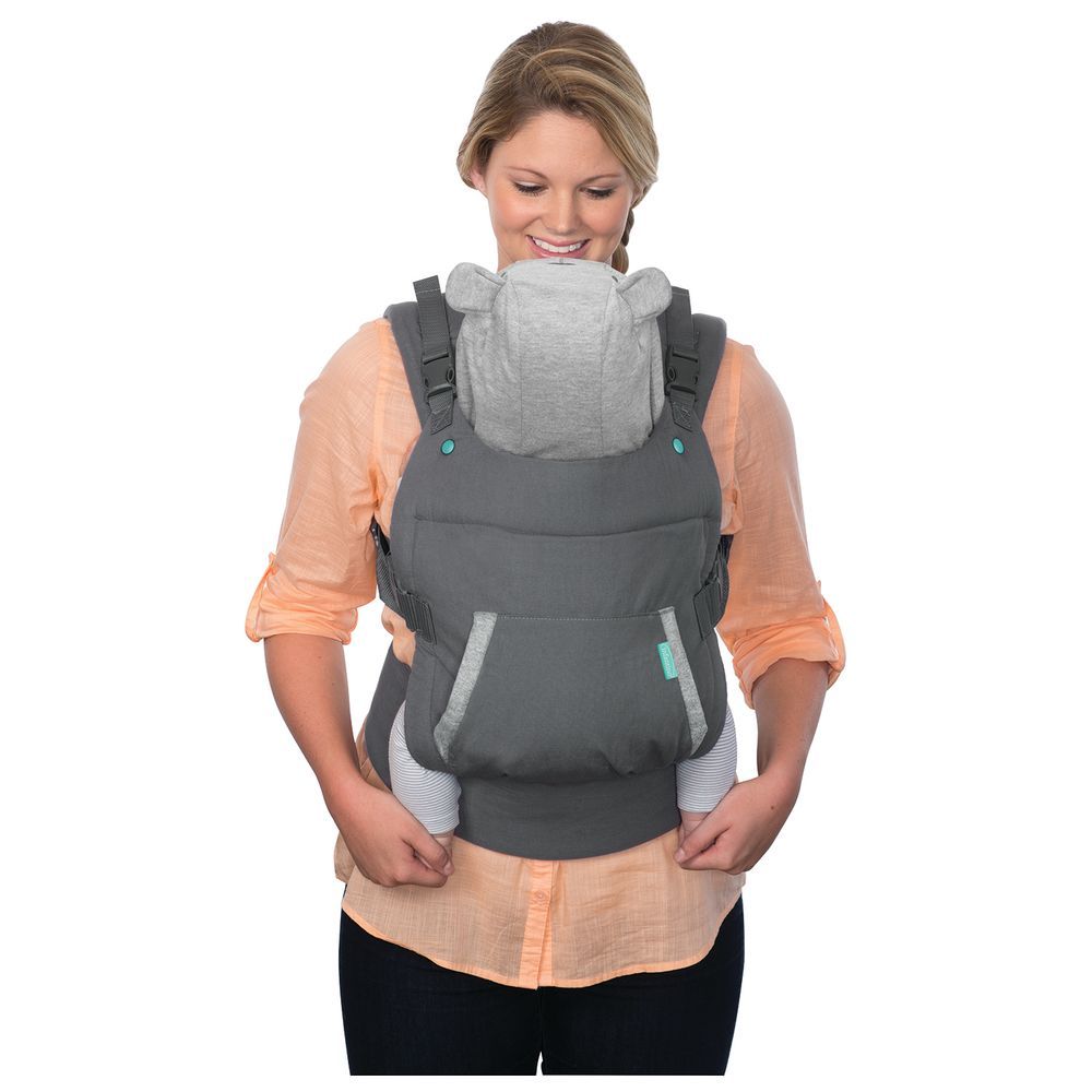 Infantino - Cuddle Up Ergonomic Carrier W/ Removable Hood - Grey