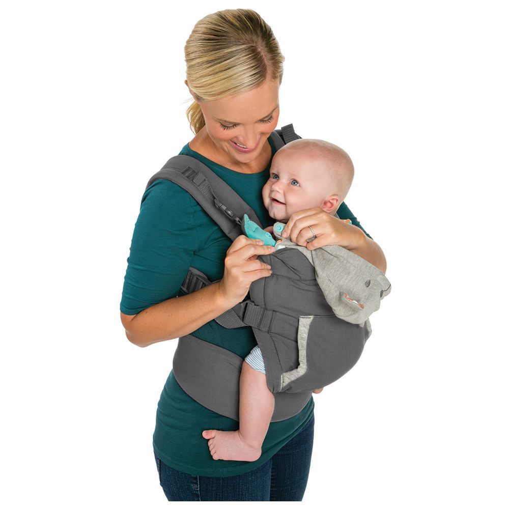 Infantino - Cuddle Up Ergonomic Carrier W/ Removable Hood - Grey