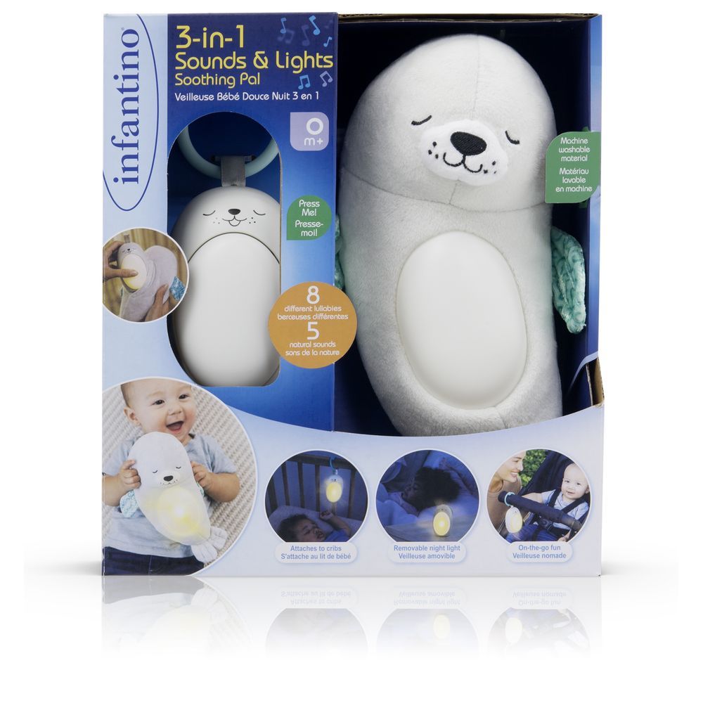 Infantino - 3-in-1 Sounds & Light Soothing Pal - White