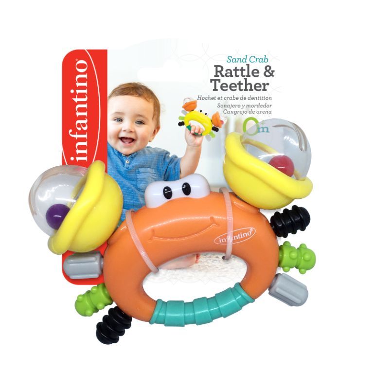 Infantino - Sand Crab Rattle & Teether