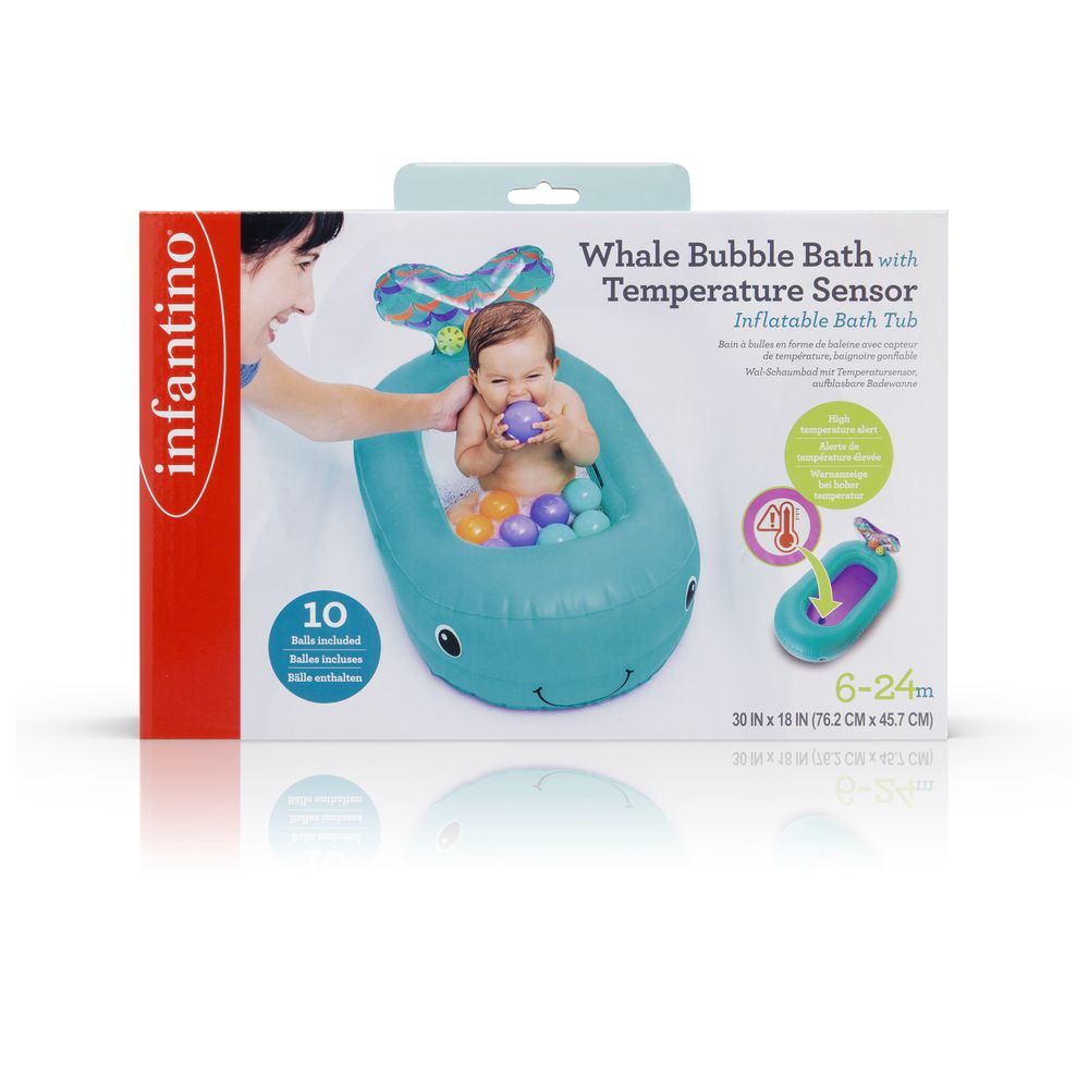 Infantino - Whale Temperature Sensor Inflatable Bath Tub - Teal