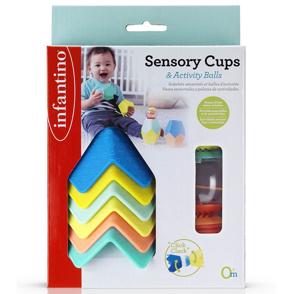 Infantino - Sensory Stacking Cups & Activity Ball Set