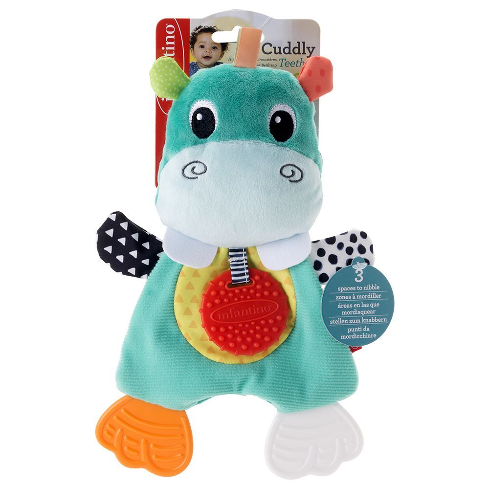 Infantino - Cuddly Silicon BPA free Baby Teether - Hippo