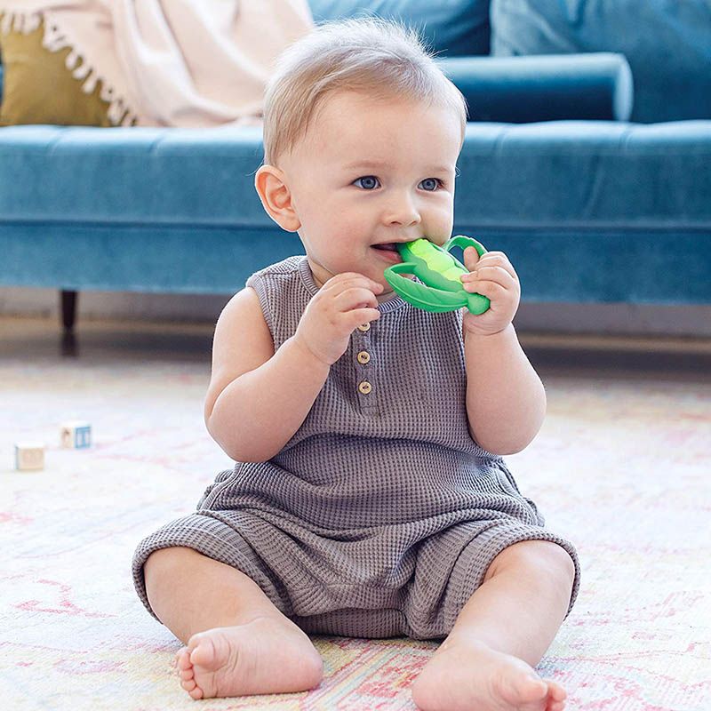 Infantino - Lil Nibbles Textured Silicone Teether - Green