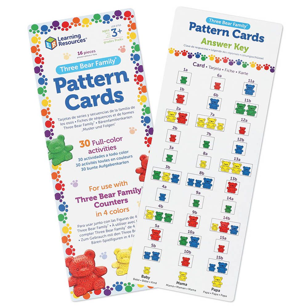 Learning Resources - Three Bear Family Pattern Cards