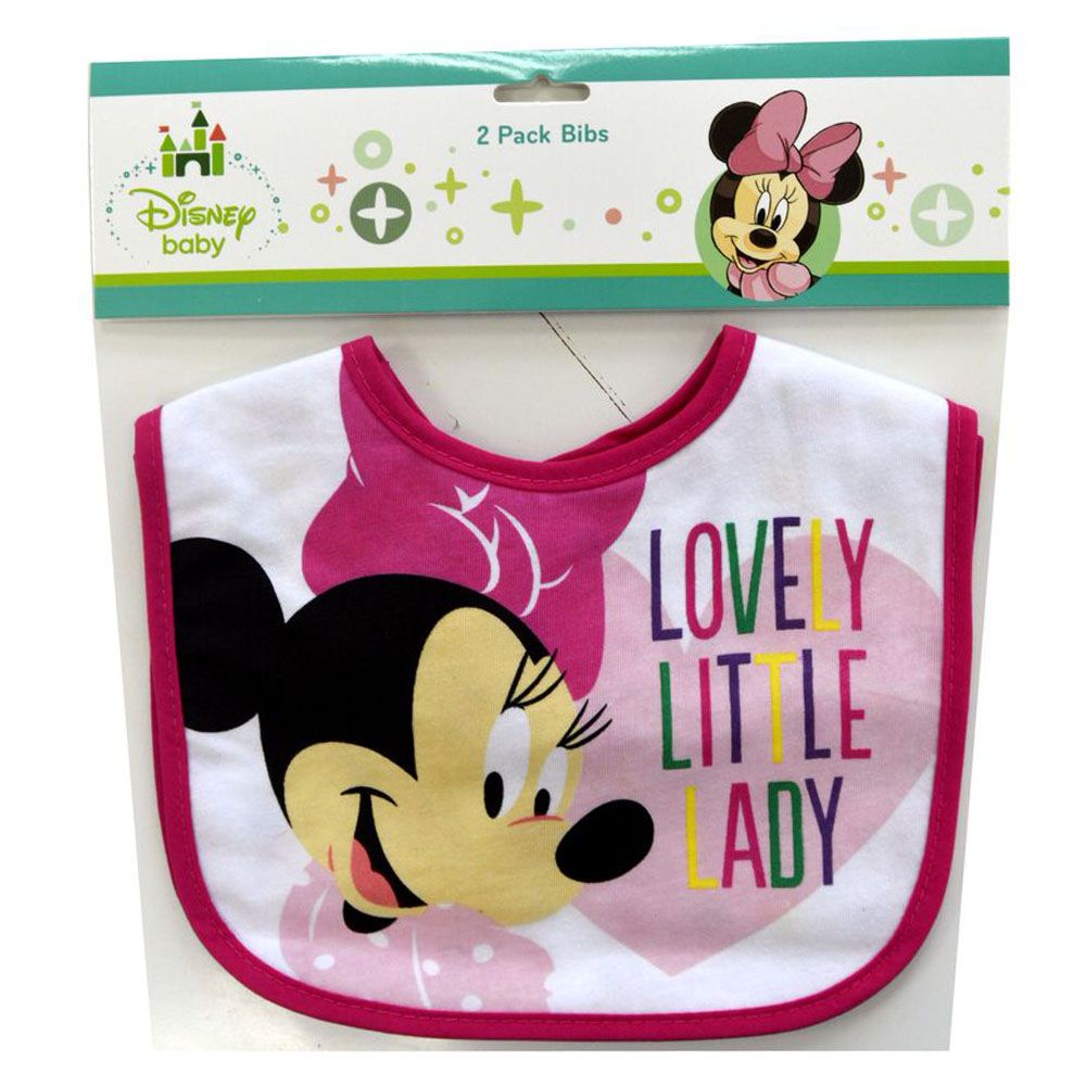 Disney - Minnie Cotton Bibs 2pcs - Pink