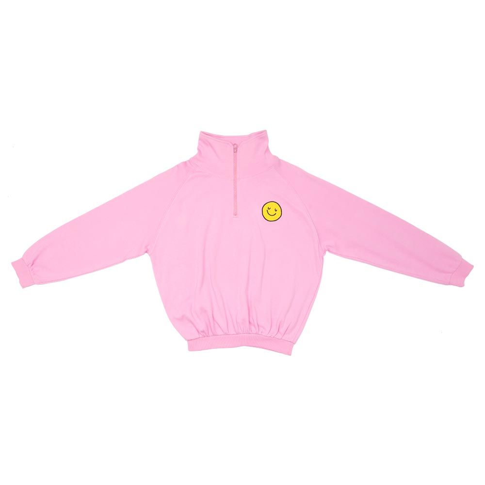 Aiko - Girls Long Sleeve Zipper Sweat Top - Pink