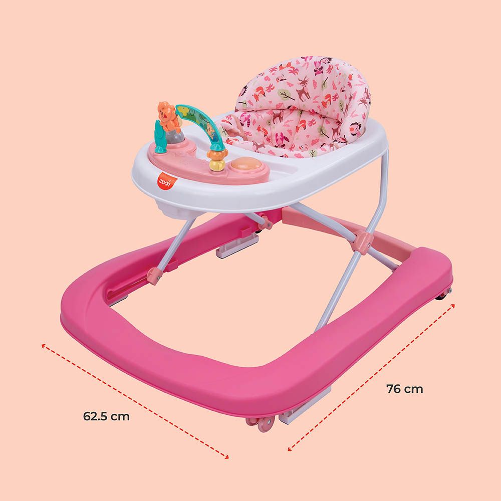 Moon - Stride Height Adjustable Walker With Music - Rose Pink