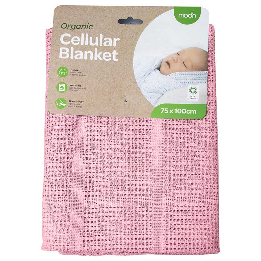 Moon - Organic Cellular Blanket - Pink - 75x100 cm