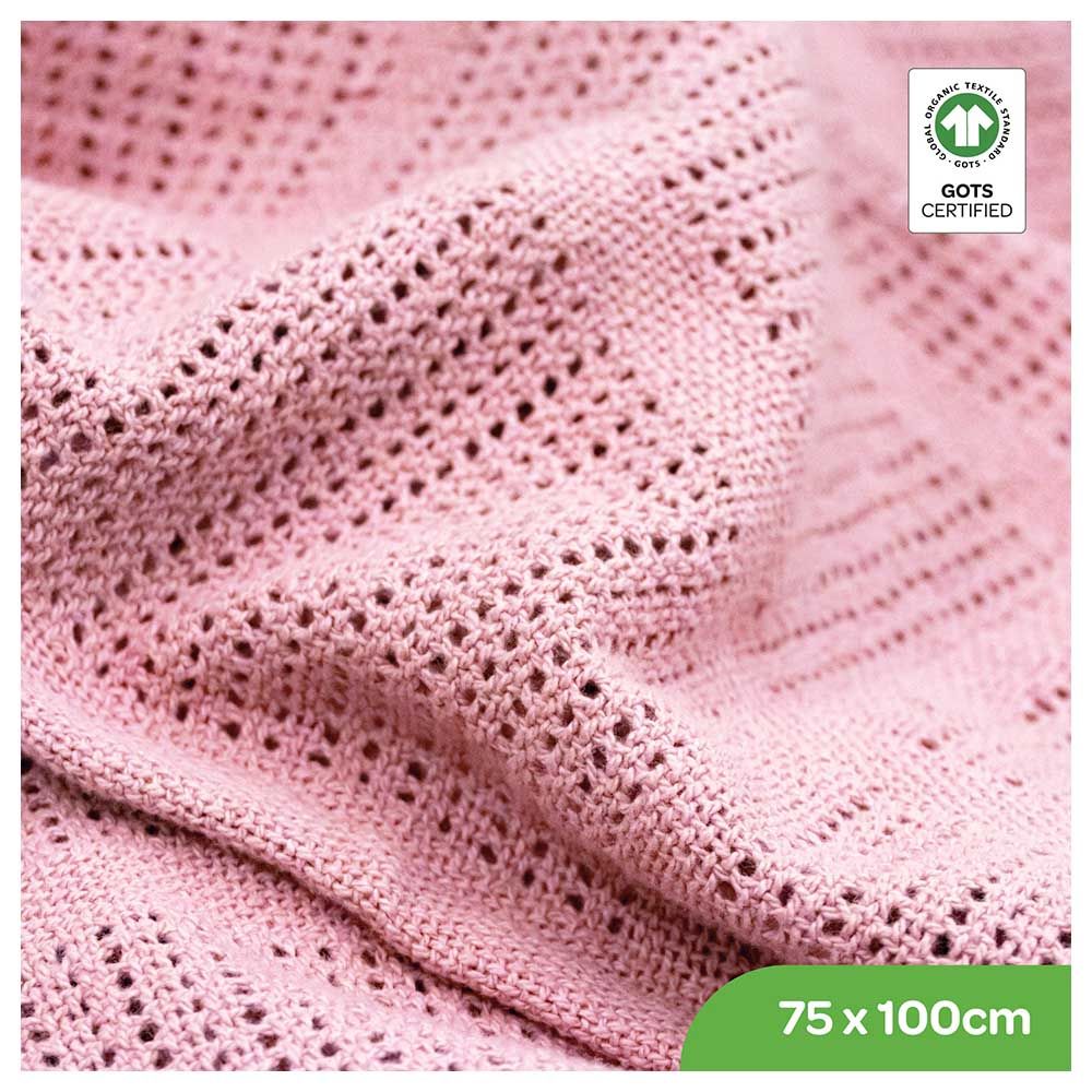 Moon - Organic Cellular Blanket - Pink - 75x100 cm