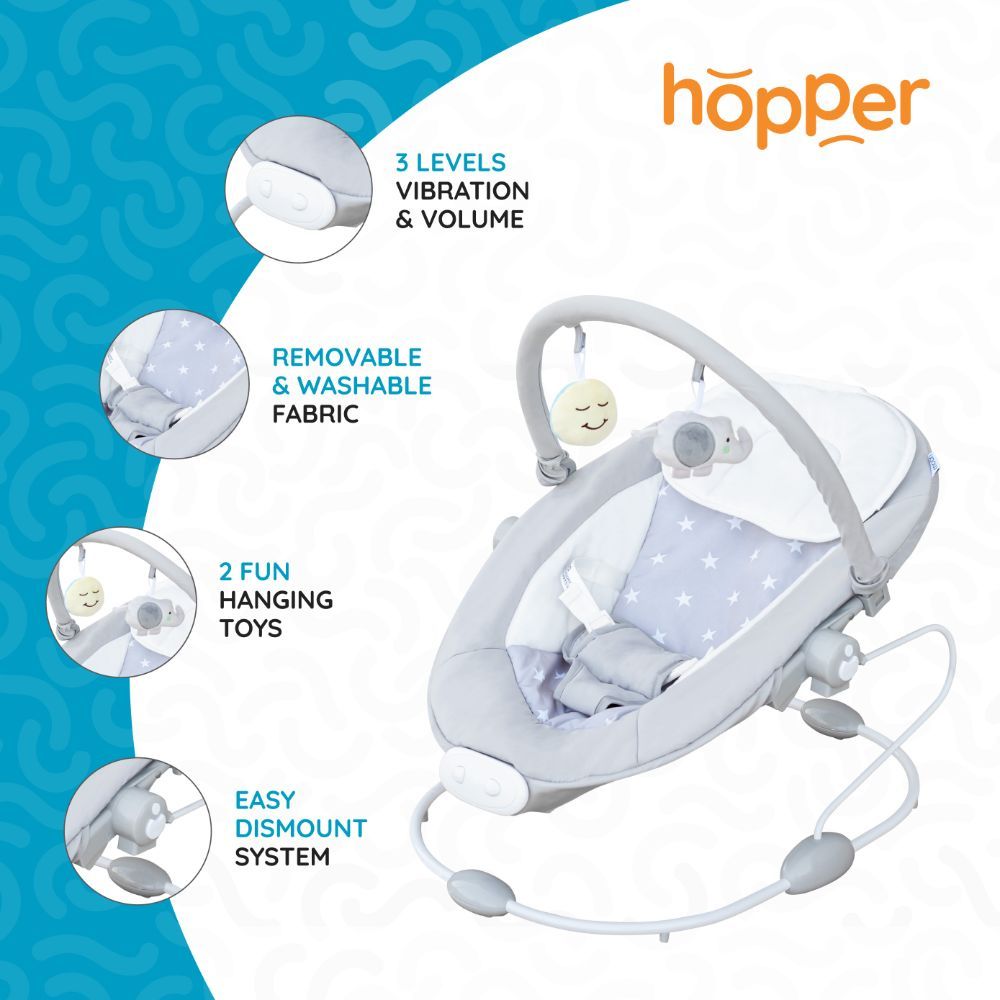 Moon - Hopper Baby Bouncer - Light Grey