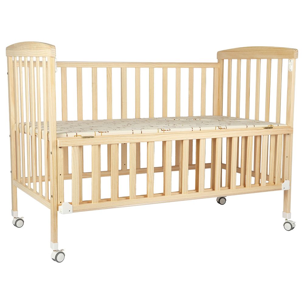 Moon - Wooden Baby Crib 129x69x96cm - Natural wood