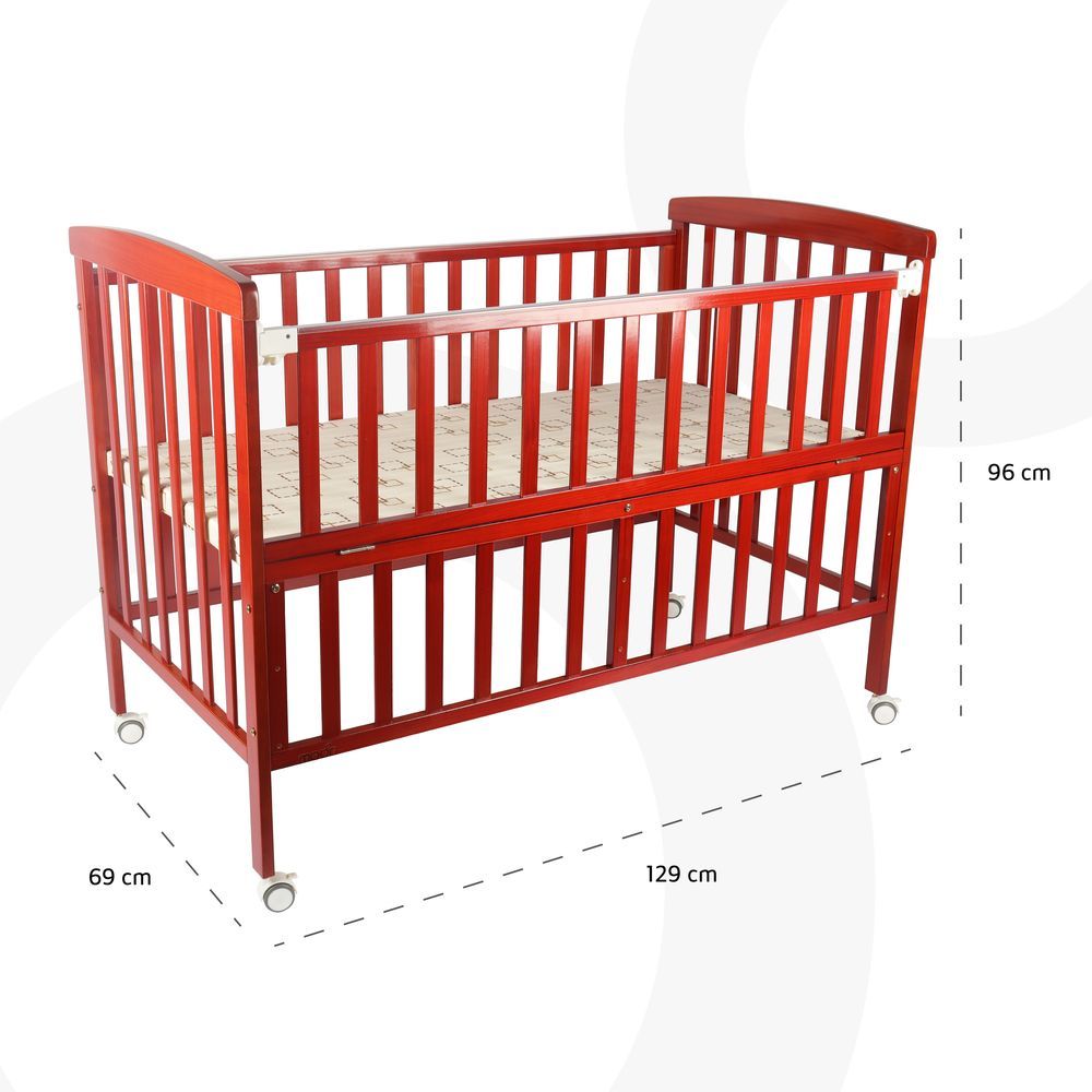 Moon - Wooden Portable Crib 129x69x96cm - Brown