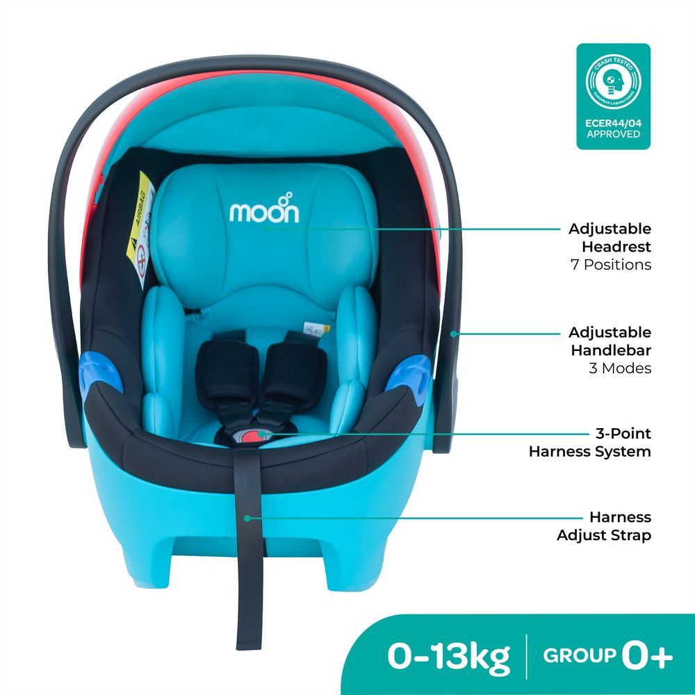 Moon - Bibo Max Carrier Car Seat W/ Adjustable Canopy - Green