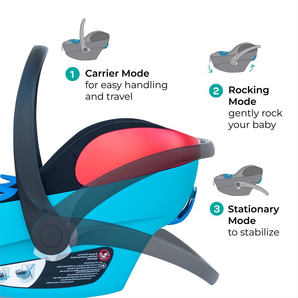 Moon - Bibo Max Carrier Car Seat W/ Adjustable Canopy - Green