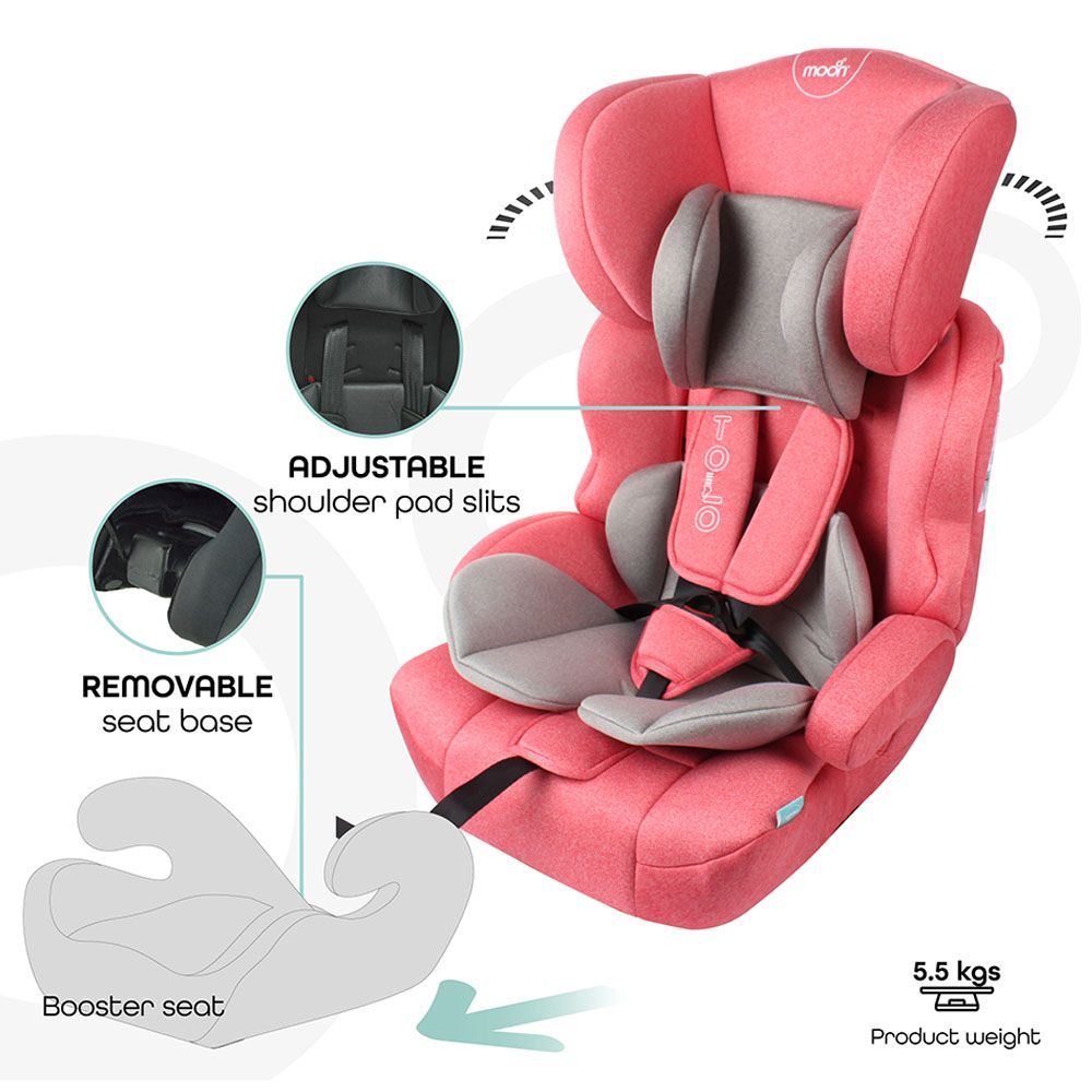 Moon - Tolo Car Seat - Group 1/2/3 - Pink