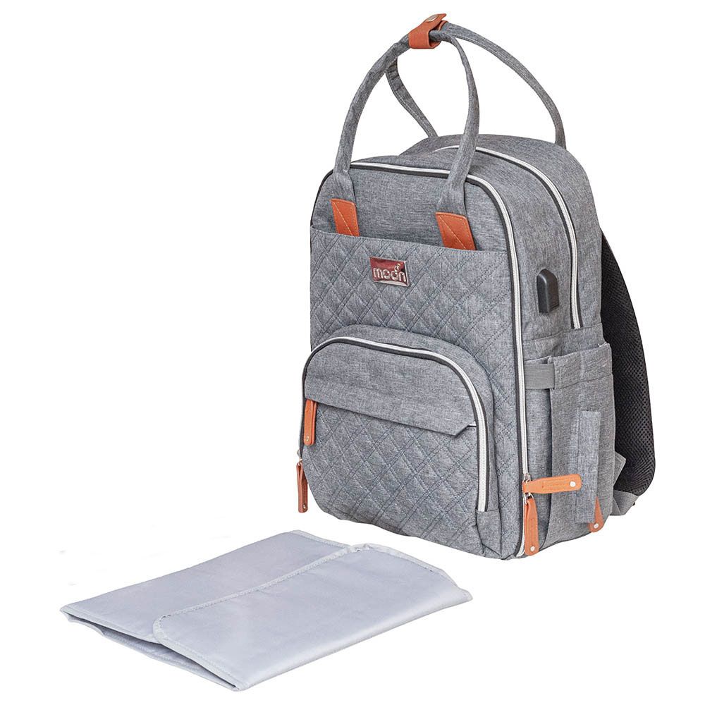 Moon - Nutra Diaper Backpack - Grey Melange