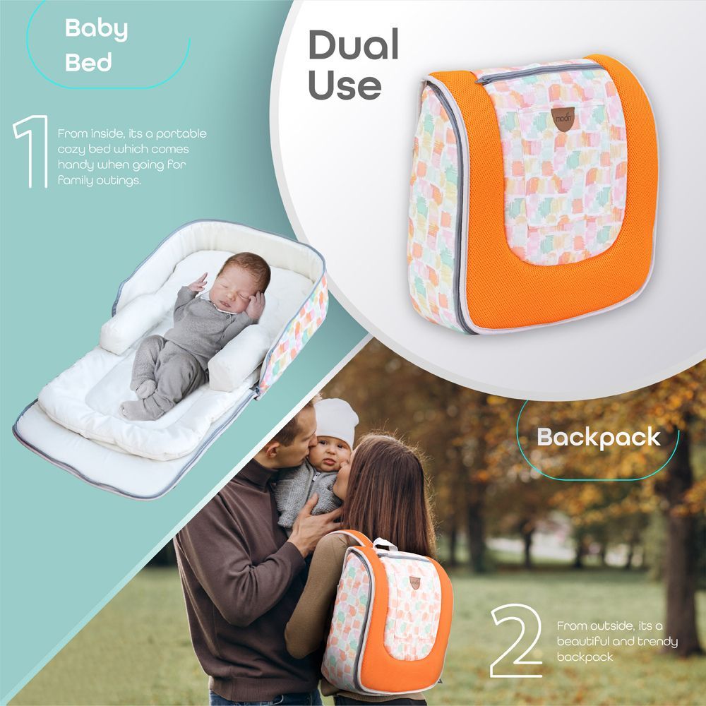 Moon Travalo - Travel Portable Baby Bed & Backpack - Deer - Orange