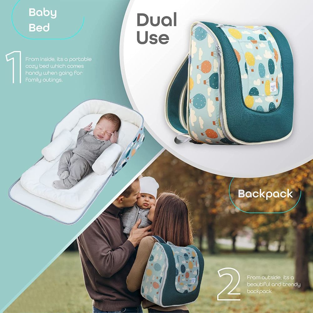 Moon Travalo - 2-In-1 Travel Baby Bed & Backpack - Balloon