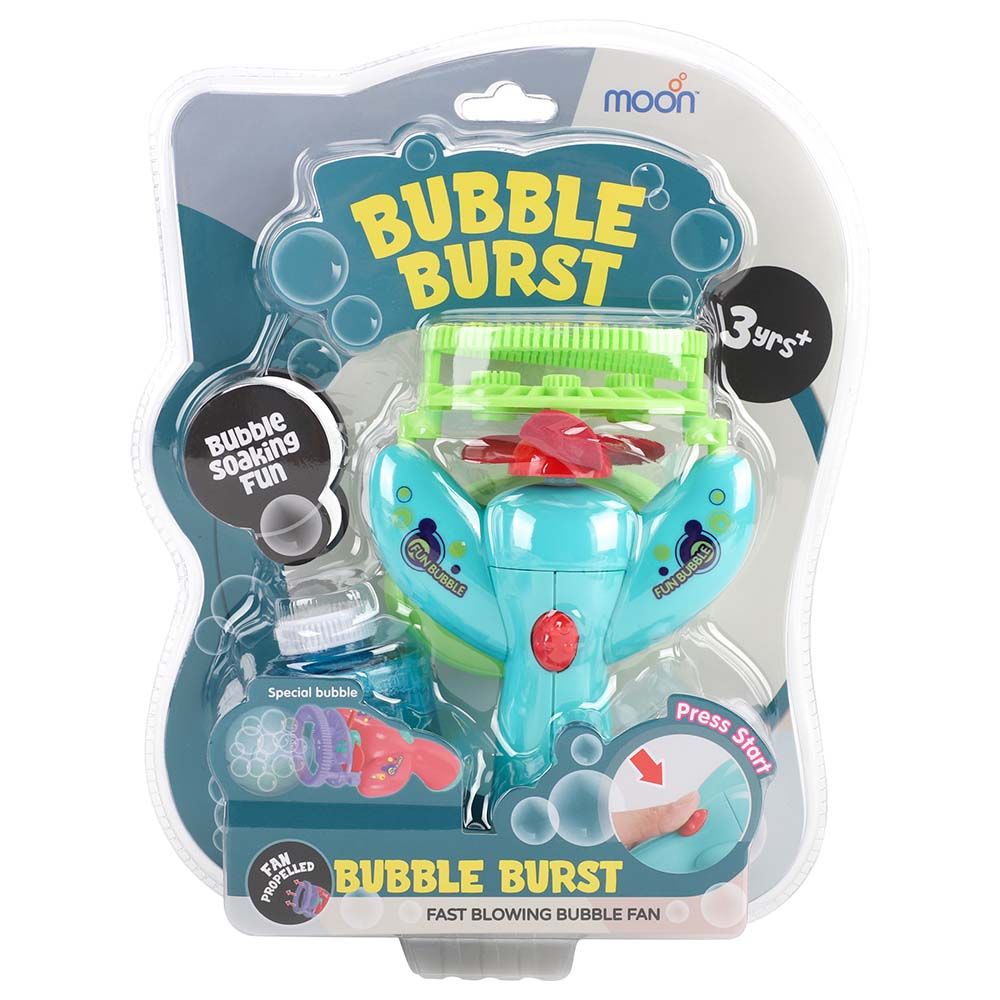 Moon - Bubble Burst Toy - Blowing Bubble Maker - Blue