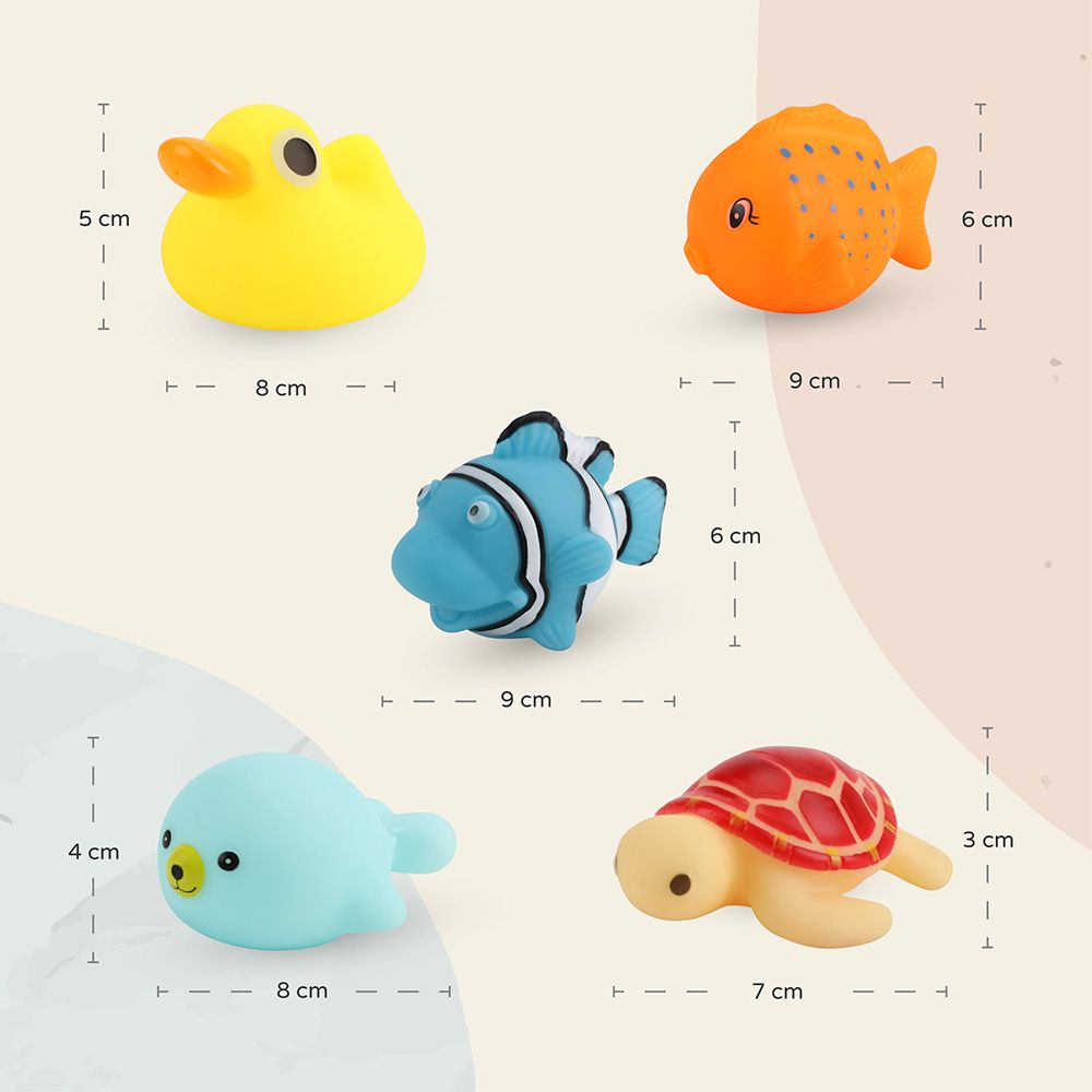 Moon - Sea Animals Baby Bath Toys - 5 pcs