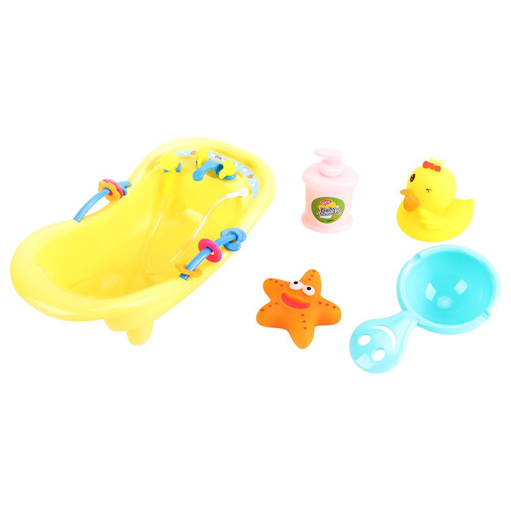 Moon - Mini Bath Tub Toy - Yellow - 5 pcs