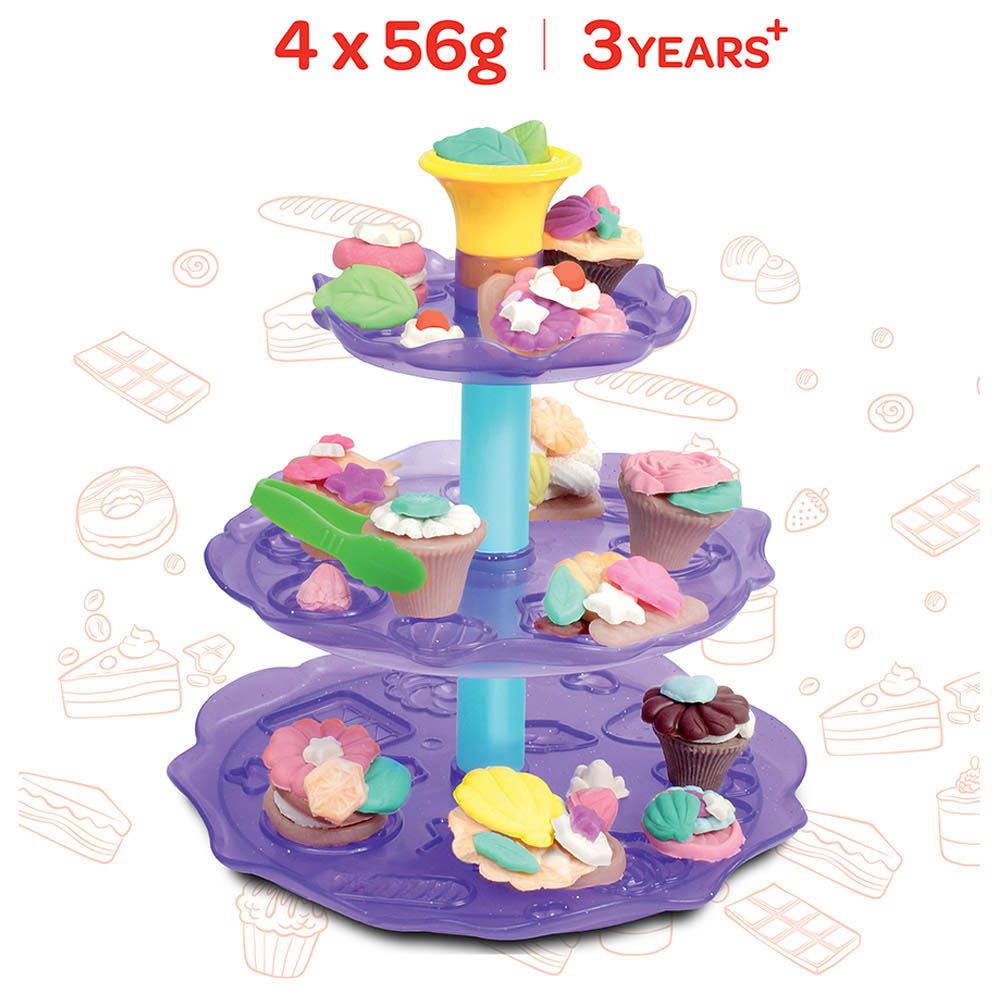 Moon - Dough Creation Cup Cake Tower Set - 4pcs - 56g