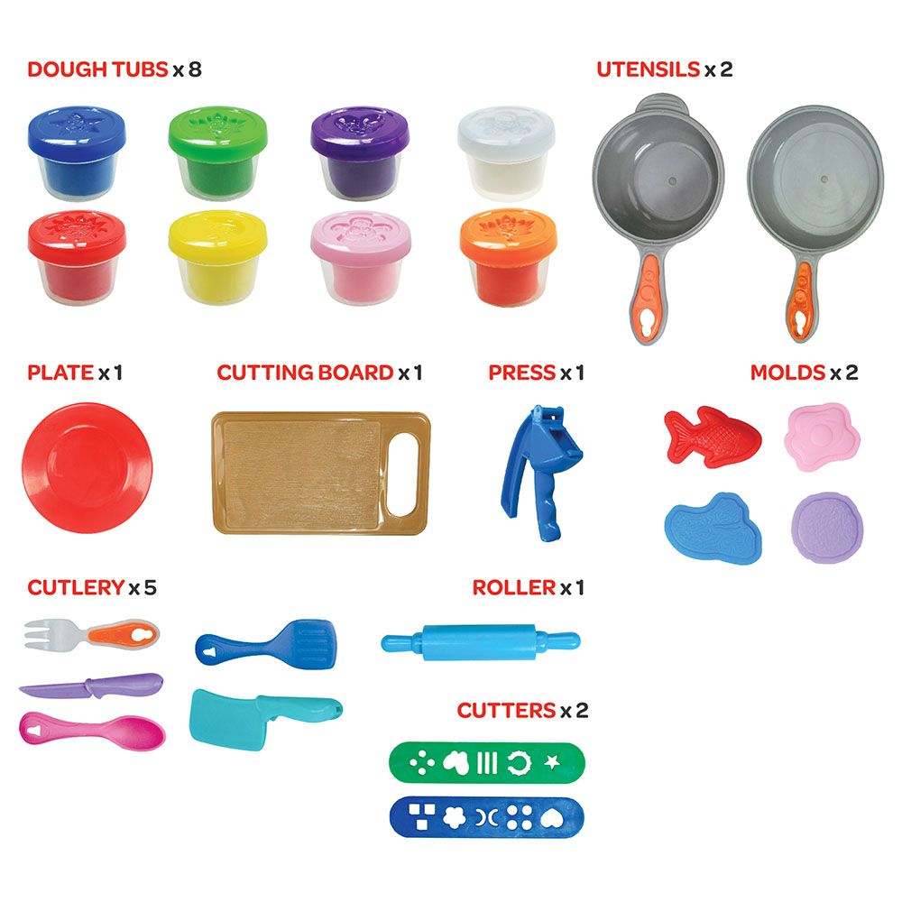 Moon - Dough Creations Kitchen Set - 8pcs - 56g