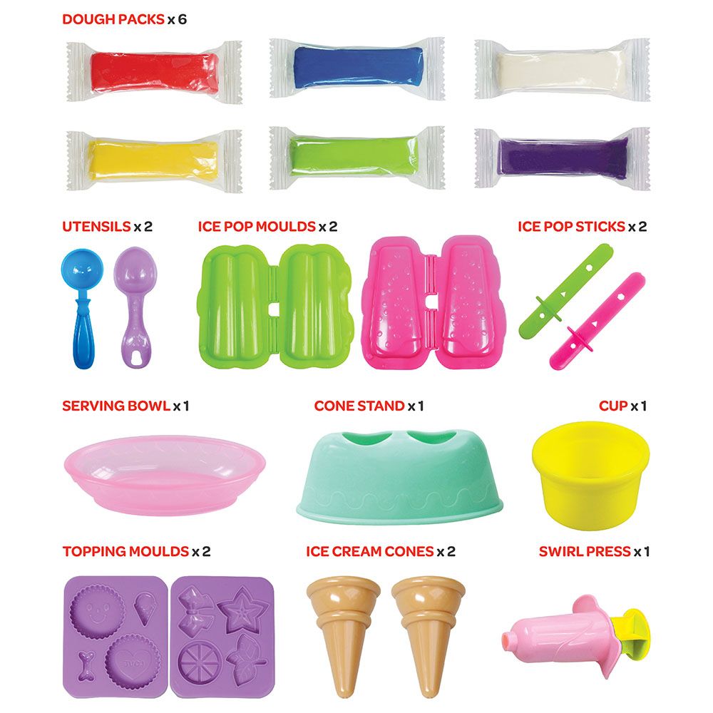 Moon - Dough Creation Ice Cream Set - 6pcs - 28g