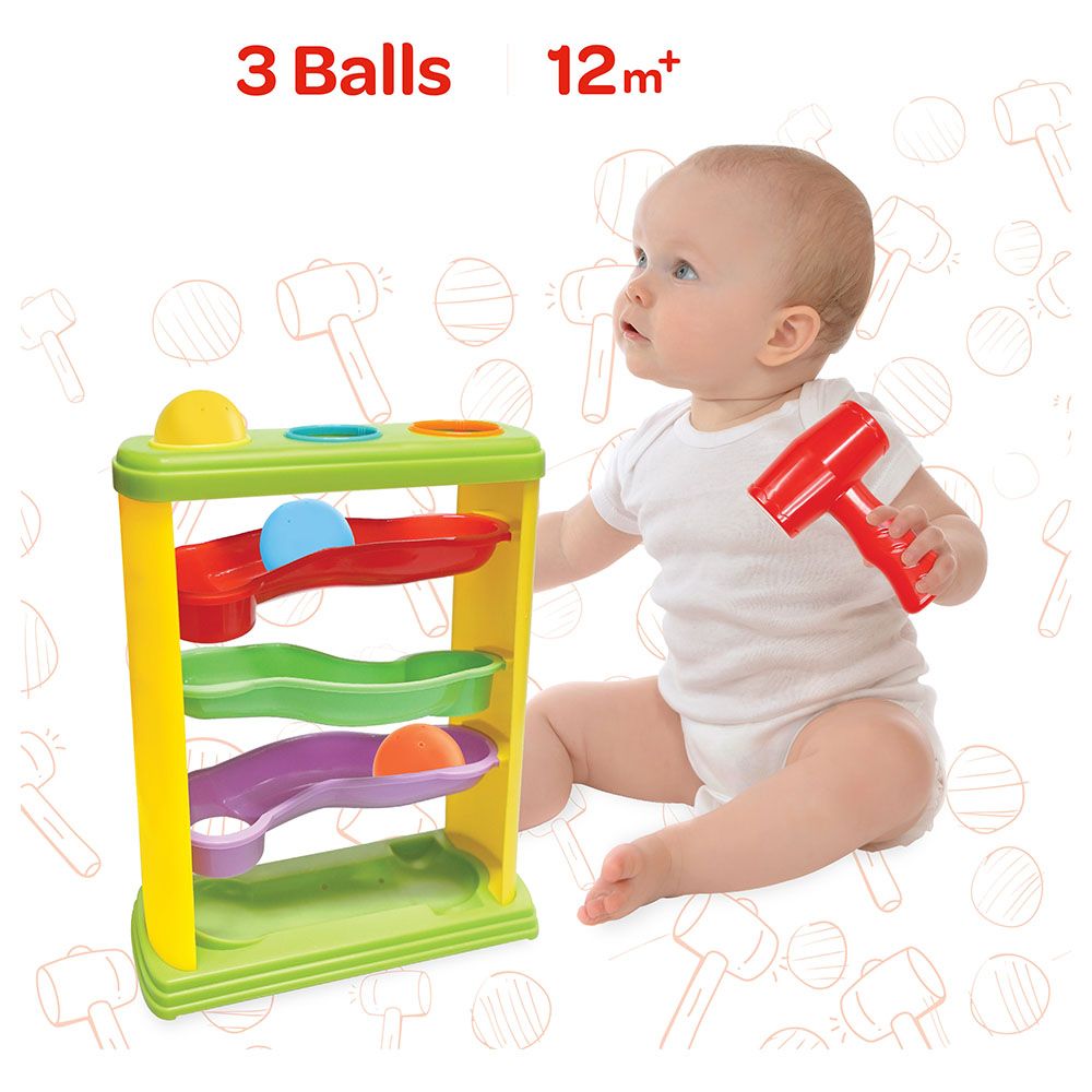 Moon - Pound & Roll Education Toy With 3 Balls