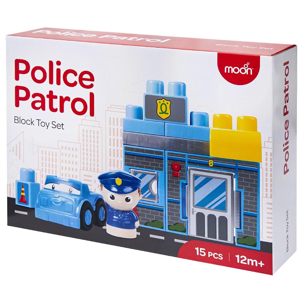 Moon - Police Patrol Building Block Toy Set - 15pcs