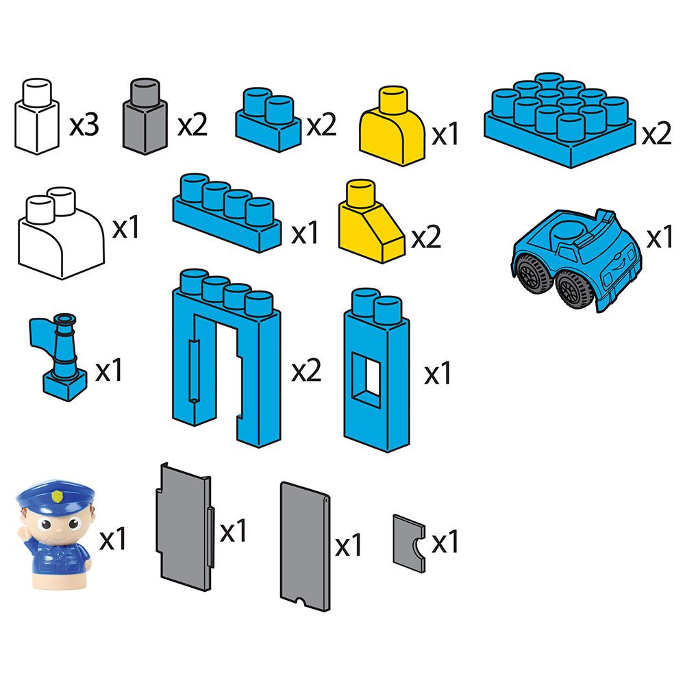 مجموعة مكعبات بناء فرقة الشرطة من مون - 23 قطعة