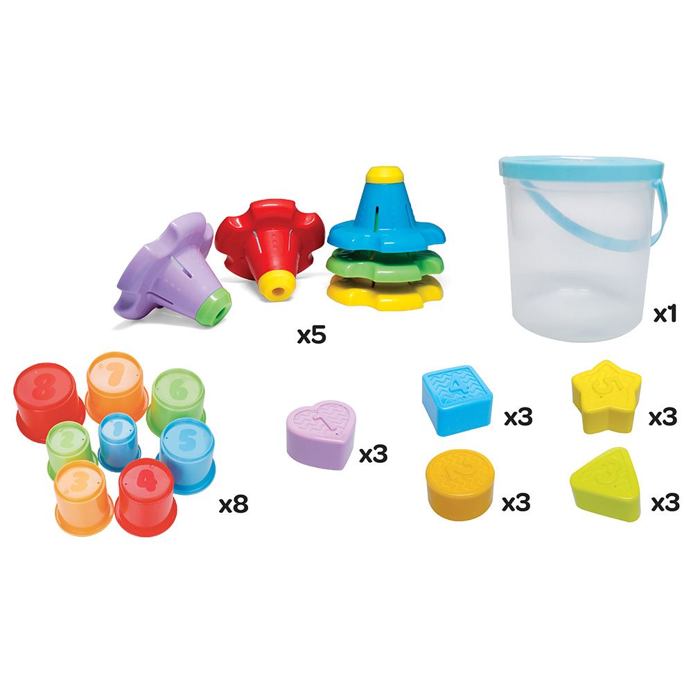 Moon - 3-In-1 Educational Sorting & Stacking Game - 29pcs