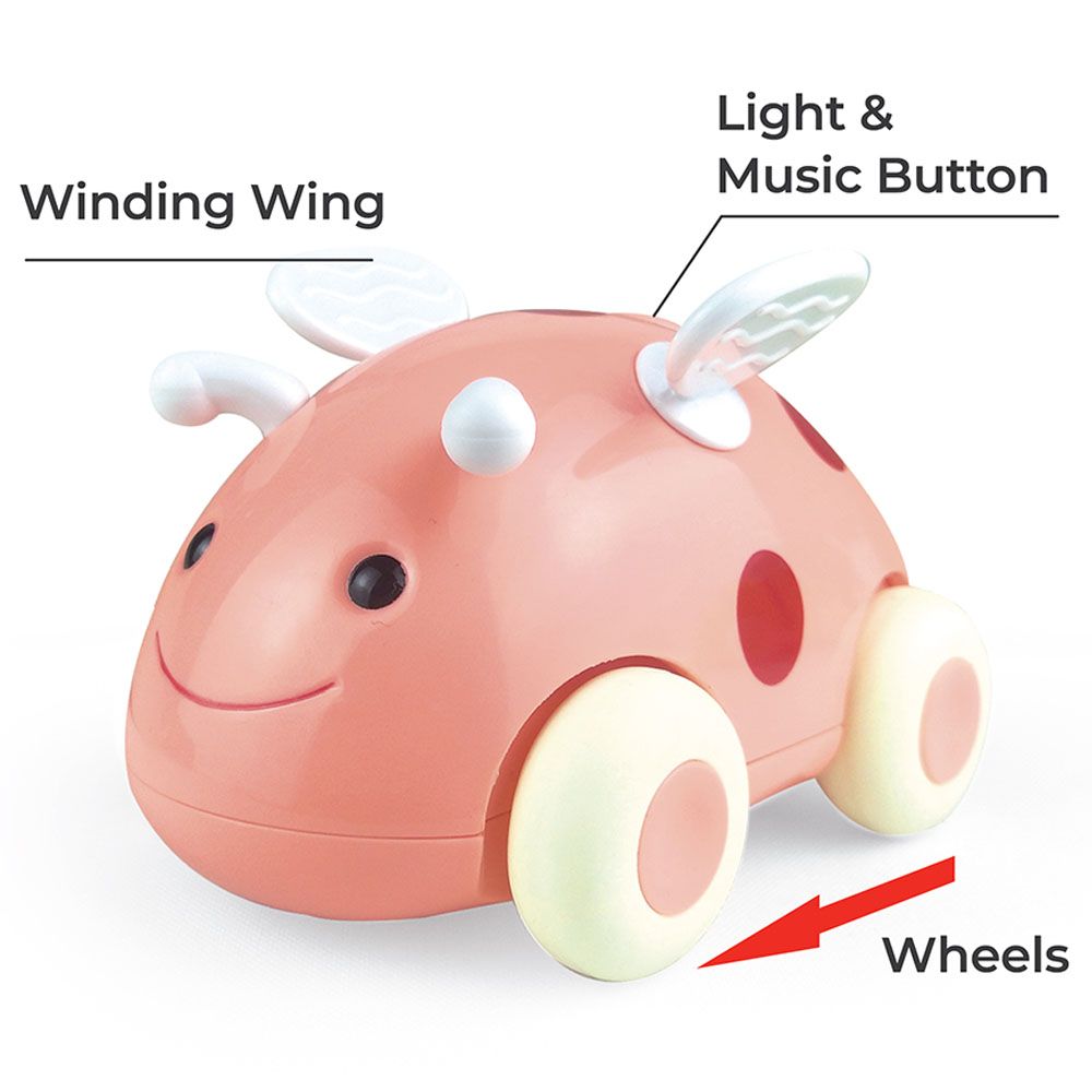 Moon - Bumble Buzz Pull Back Toy w/ Lights & Music - Ladybird