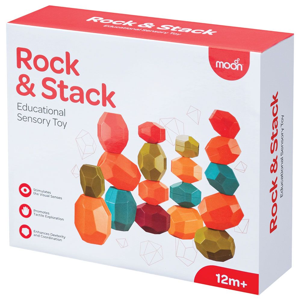 Moon - Rock & Stack Balancing Educational Sensory Toy - 12pcs