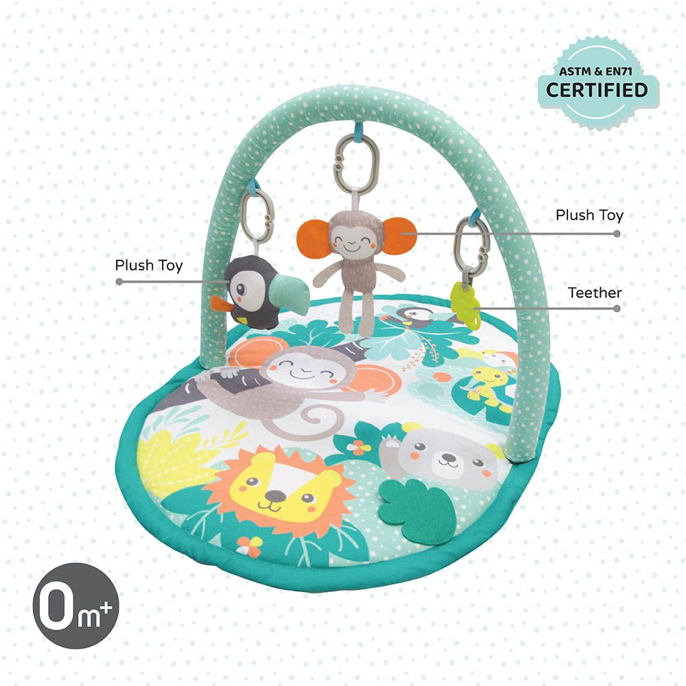 Moon - Jungle Friends Baby Playing Mat - Green