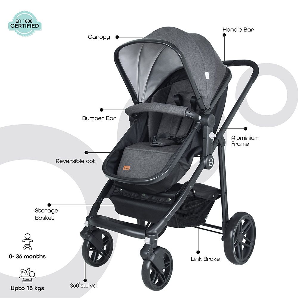 Moon - Tres 3-In-1 Travel System - Grey