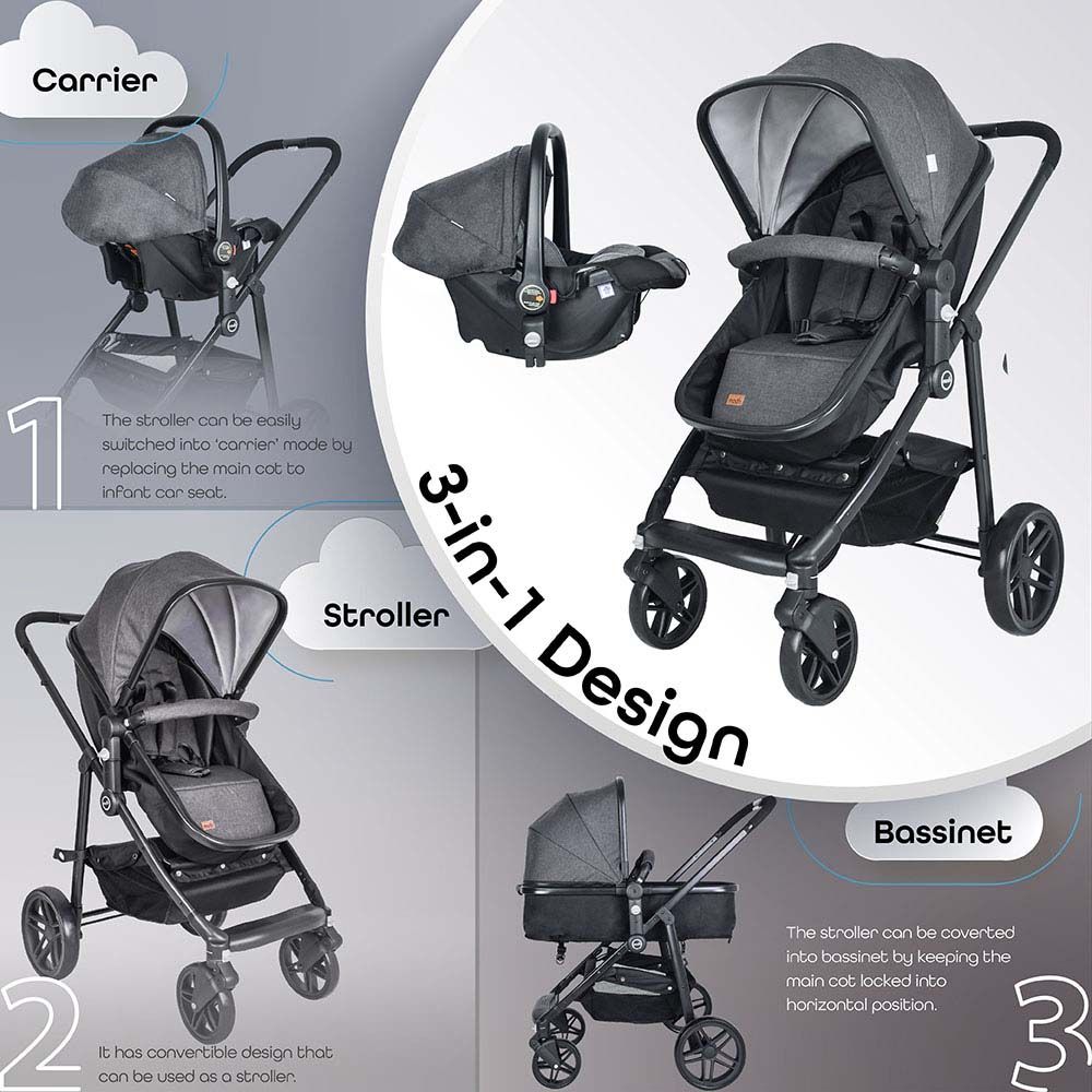 Moon - Tres 3-In-1 Travel System - Grey