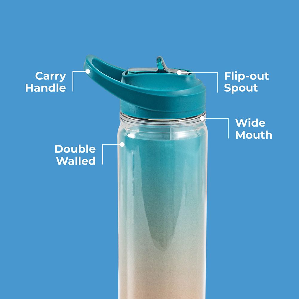 Moon - Double Wall Sipper Bottle - 590ml - Blue